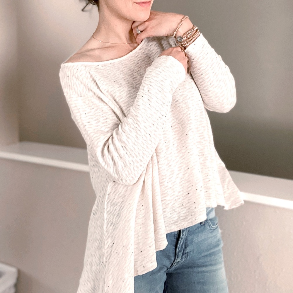 ANTHROPOLOGIE PUELLA Slub Speckled Long Sleeve Top